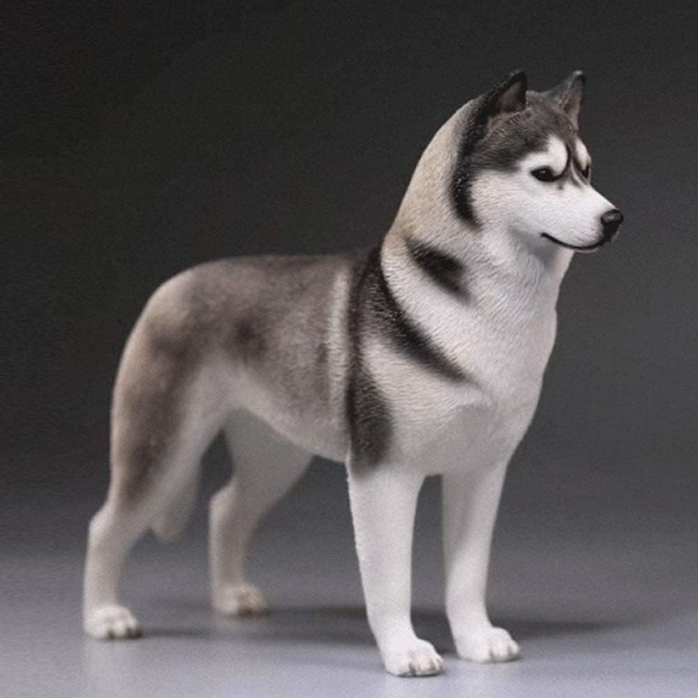 Dog Model Realistic Animals Models Simulation Siberian Husky Dog Animal Model Resin Material, Can Be Used As Desktop Decorations Car Interior Decorations Crafts Collection (Size : 38x24x15cm)