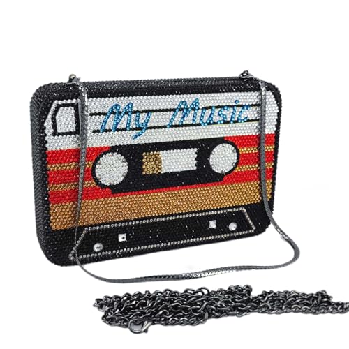 Image of Boutique De FGG Retro Mini Crystal Clutch Purses for Women Luxury,Novelty Rhinestone Evening Bag,Formal Party Clutch Handbag