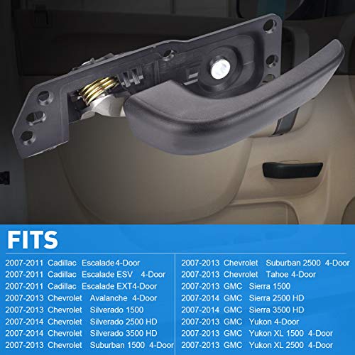 Faersi Interior Door Handle Kit Front Left Driver Side For 2007 2008 2009 2010 2011 2012 2013 2014 Silverado Avalanche Suburban Tahoe Cadillac Escalade Gmc Sierra Yukon Pickup Truck 20833606 #TOP5