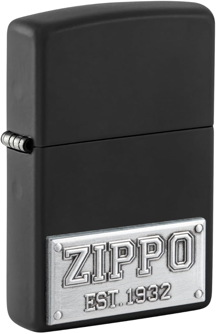 Zippo License Plate Black Matte Pocket Lighter