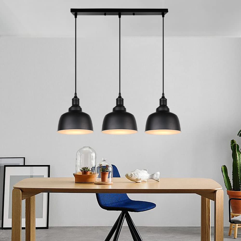 Suspension Luminaire Chapeau Tissé LED Vintage - Lustre Réglable En Hauteur 120cm Noir
