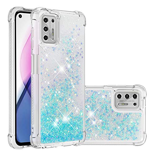 Coque Moto G Stylus 2021 paillettes protection silicone antichoc bleu