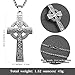 Anwlki Celtic Cross Necklace ViKing Crucifix Necklace Bless Safety Religious Amulet Pendant Chain Gift for Men, Women, Family, Parent, Friend