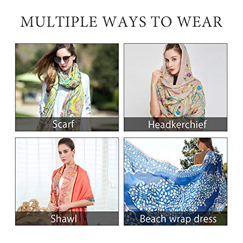 Women Silk Scarves Classic Plaid Scarves Tartan Long Check Shawl Warm Wrap Sunscreen Shawl All Season4
