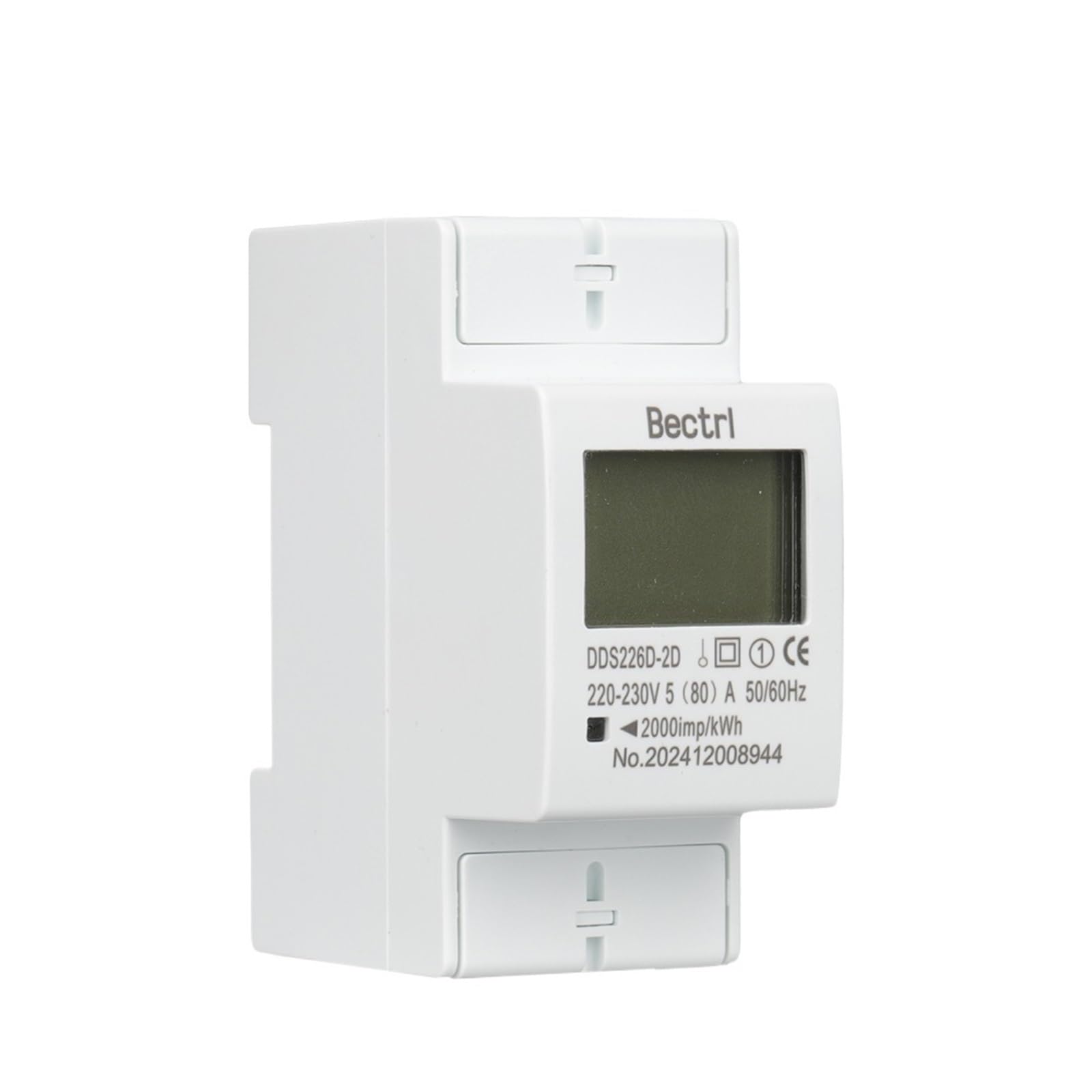 Szyna DIN 80 A, jednofazowa, dwuprzewodowa, AC 220 V, 230 V, 50 Hz/60 Hz, wyświetlacz LCD, zużycie energii, licznik energii kWh
