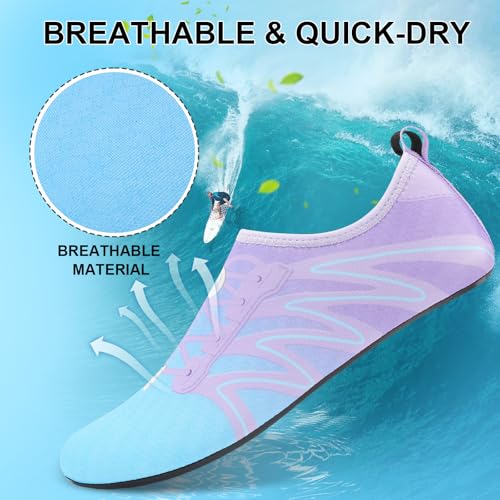 Men Women Water Shoes Quick-Dry Aqua Socks Barefoot Slip-on for Beach Swim Sport Surf Yoga Exercise3