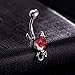 erDouckan Fashion Charming Body Piercing Jewelry for Women Men Valentine's Day Boy Girl Friend 1Pc Fashion Sexy Shiny Navel Belly Button Ring Rhinestone Body Piercing Jewelry - Red
