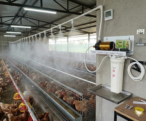 Image of Homenote Fogger Kit for Dairy & Poultry Farm | Simple Setup Fogger System with 100 GPD Pump, 10 Nozzles & 15m Pipe | CUT THE PIPE YOURSELF | Recommended to cut Nozzle Distance 1.4m