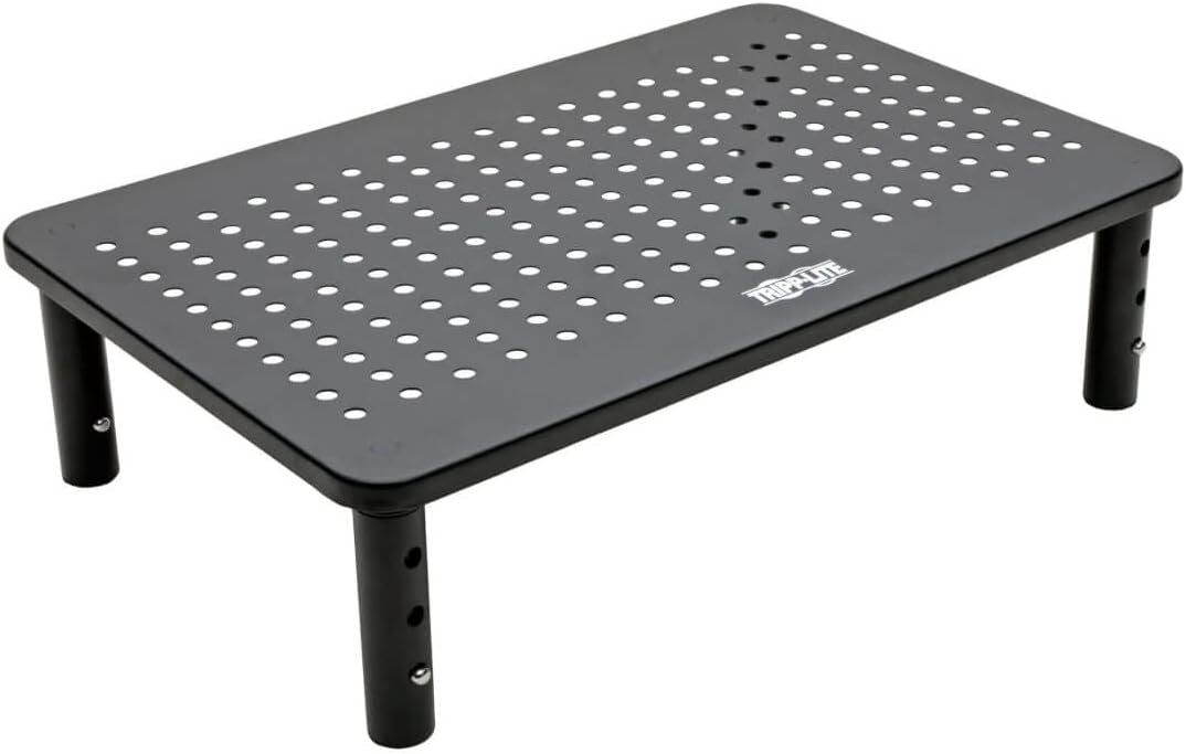 Tripp Lite Computer Monitor Stand, Adjustable Height, 14 x 9 in, Metal, Black (MR1411M) : Electronics