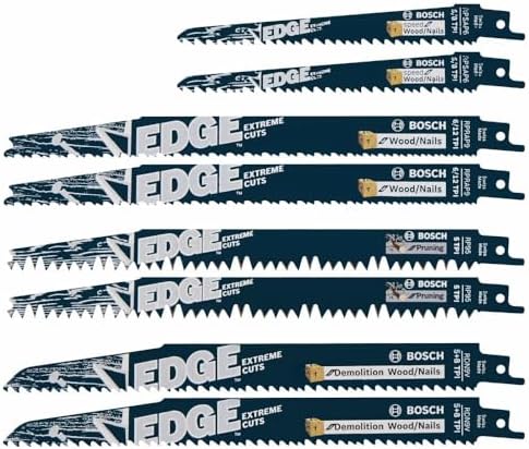 BOSCH RPW008 8 pc. Edge Pro-Wood Reciprocating Saw Blade Set