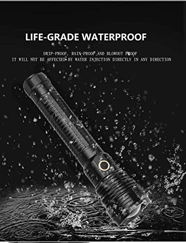 Miniatura 4 de XLENTGEN Linternas LED recargables de alto lúmenes 200000, XHP70 potentes linternas tácticas con baterías Zoomable 5 modos de visualización de