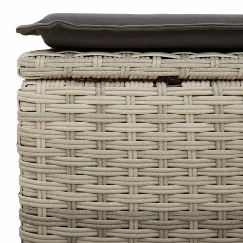 Canapé de jardin polyrotin gris clair 2 pièces Owox 55x55cm - 8