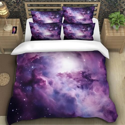 Linge de lit imprimé en 3D super doux nébuleuse cosmique premium