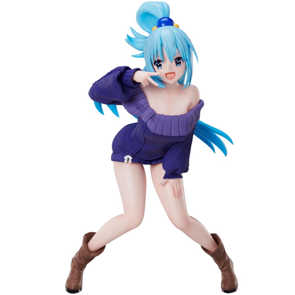 Zhongkaihua KONOSUBA God's Blessing On This Wonderful World Figure Aqua Figure, 19CM Sweater Version Anime Action Figure, Christmas Decoration Birthdays Gift — image 1