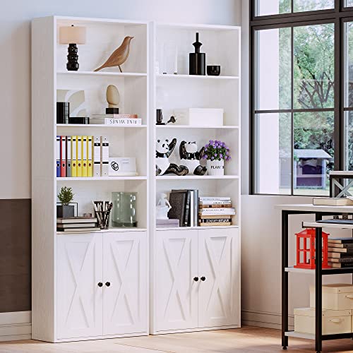 Ironck Industrial Bookshelves And Bookcases With Doors Floor Standing 6 Shelf Display Storage Shelves 70 In Tall Bookcase Home Decor Furniture For Home Office, Living Room #TOP3