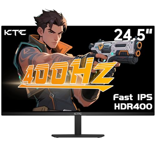 Image of KTC 24.5 Inch 400Hz Gaming Monitor, FHD 1080P 240Hz Computer Monitor, Fast IPS, FreeSync /G-Sync Compatible, HDR400, DisplayPort x2 HDMI x2, VESA, Tilt Adjustable,H25X7
