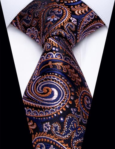 Image of YourTies Paisley Men's Necktie Woven Silk Floral Ties for Men Designer Formal Business Party Wedding
