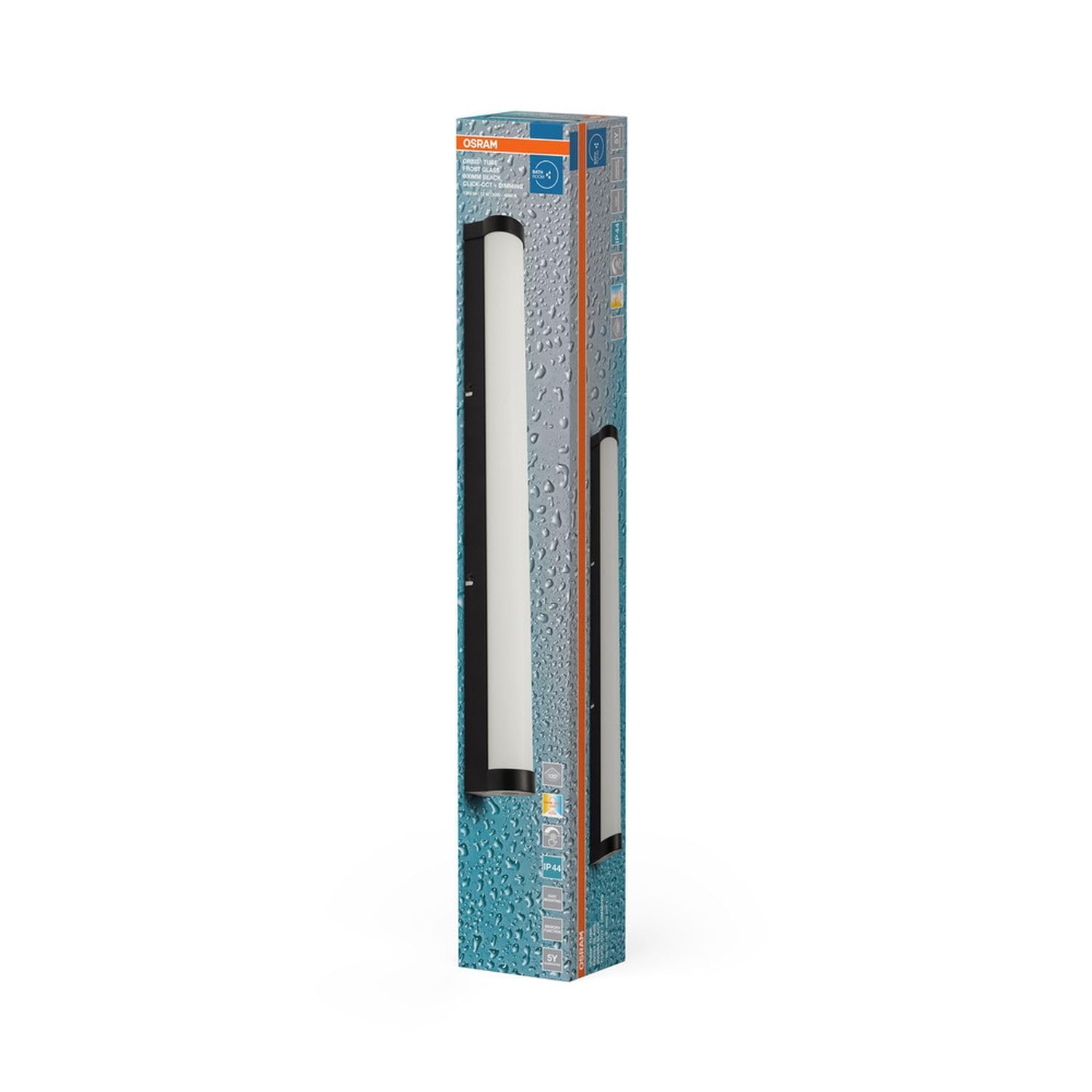 Licht-Erlebnisse LED Wandlampe Aluminium Metall Schwarz 3000-4000 K IP44 CCT dimmbar modern wohnlich Bad WC Spiegel L:60 cm Wandleuchte Küche