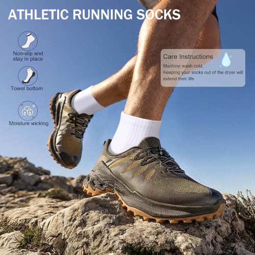 Image of Airacker Athletic Quarter Socks with Cushion Running Ankle Socks for Men Women 6 Pairs