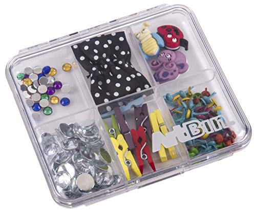 Image of ArtBin 6906AG Slim Line 6 Compartment 2-Pack, 4 inch x 4 inch Art & Craft Organizer Boxes, Set of [2] Plastic Storage Cases, Clear