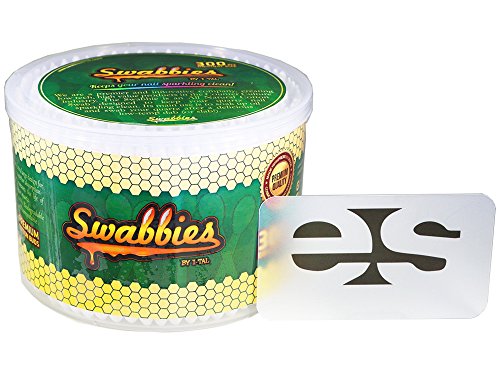 I-TAL Swabbies Original Cleaning Swab 300 Count - Premium Biodegradable Natural Cotton Swabs for Cleaning