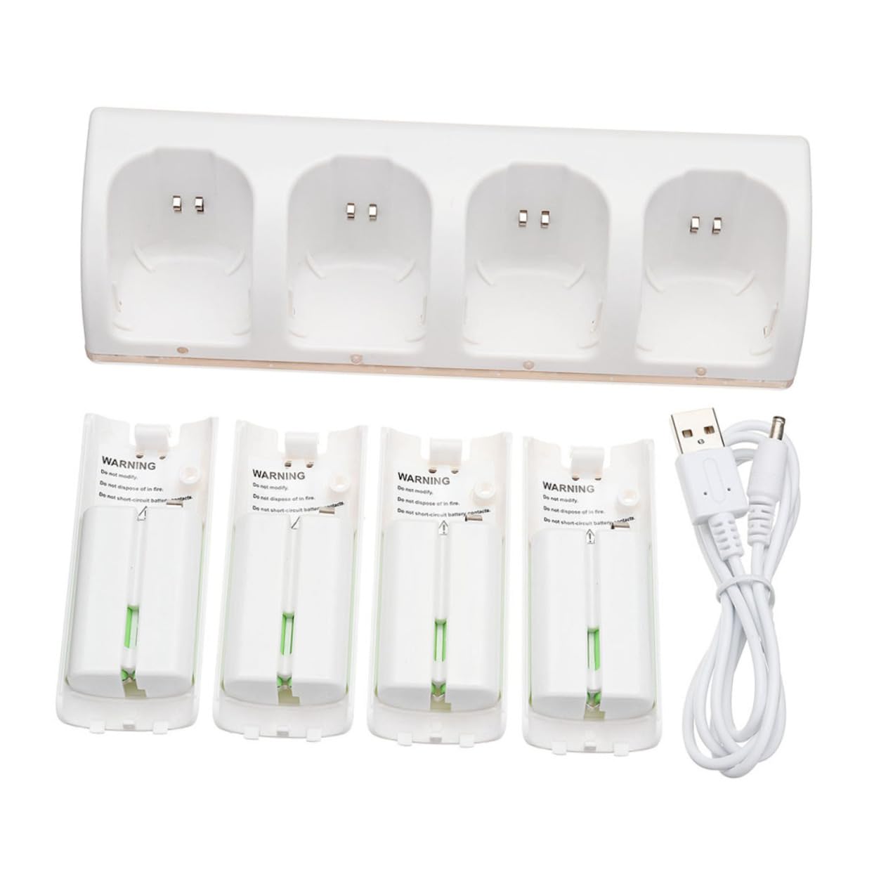 Gadpiparty 1juego Cargador De Batería De Ranuras para Baterías Recargables Adaptador y Cable USB Diseño y Práctico para