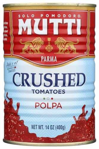 Mutti Crushed Tomatoes (Polpa), 14 oz. | 6 Pack | Italy’s #1 Brand of Tomatoes | Fresh Taste for Cooking | Canned Tomatoes | Vegan Friendly & Gluten Free | No Additives or Preservatives