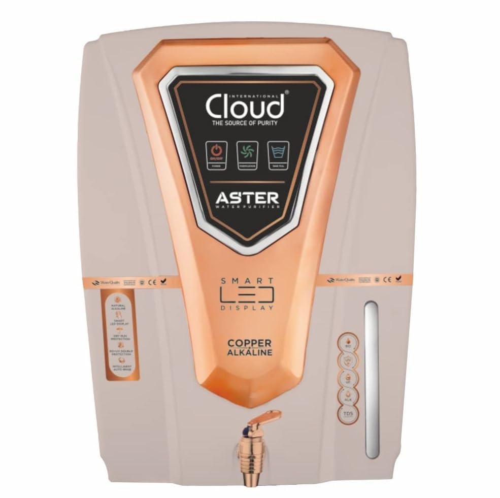CLO-UD ASTER RO Water Purifier With Alkaline, RO + UV+ Alkaline + Mineral +UF + TDS CONTROLLER For Water Purifier for Borewell, Tanker & Municipal Water 12L-image-4