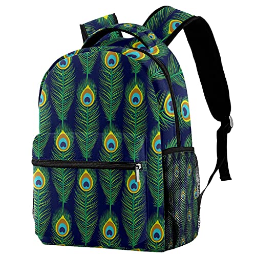 Sac à dos plumes de paon vertes avec porte-bouteille enfant