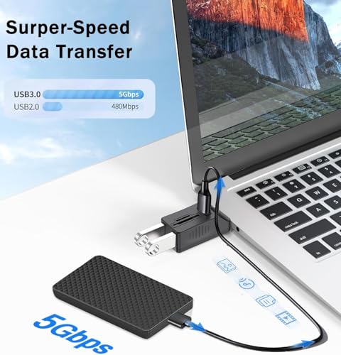 Image of 5-Port USB 3.0 Hub with SD TF Card Reader, USB Extender Adapter with Memory SD /Micro SD Card Reader, USB 3.0 /2.0 Ports, Portable Spltter for Laptop,PC, Camera, Flash Driver, HDD (5Port 2X USB 2.0)