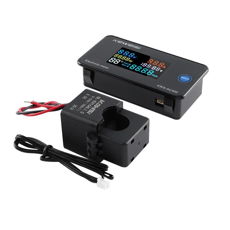 JESSINIE AC Voltage Current Meter, Closed Transformer Voltage Monitor Tester 0-100A AC50-300V Voltage Current Power Electric Energy Electrical Multi