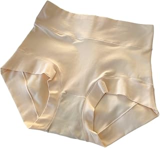 Women's Tummy Control Underwear High Waist Cotton Panties Full Coverage Soft Comfort Briefs Flex Fit Underpants(Apricot,Medium)