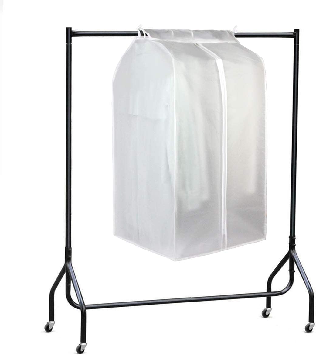 Hanging Garment Bags for Closet Storage Large Hanging Garment Clothes Cover Clothing Storage Bag with Magic Tape and Zipper Translucent Closet Clothes Protector for Suit Coat