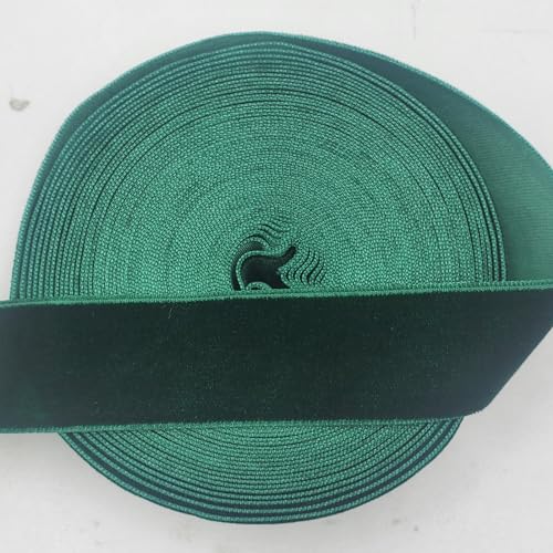 Image of 10 Yards Velvet Ribbon Spool (Dark Green, 1 inch)