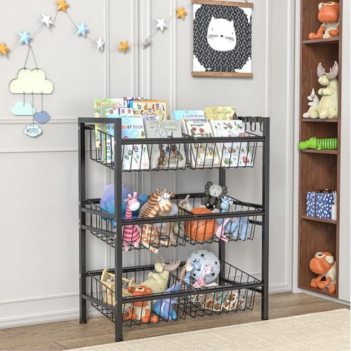 Hastatii Kitchen Storage Basket Shelf, Snack Shelf, Vegetable Shelf, 3 Tier, Black by Hastatii - Used condition - Image 4