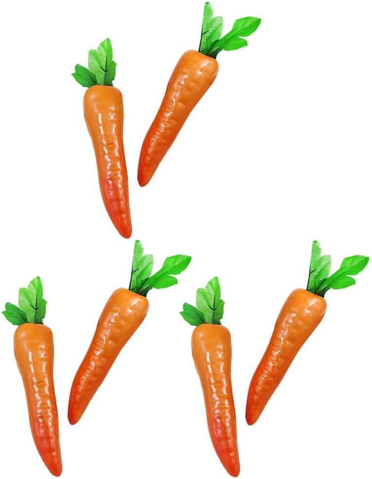 6pcs Simulation Vegetable Radish Model Artificial Radish Photography Props Fake Carrot Model for Home Kitchen Party Cupboard Christmas Decoration