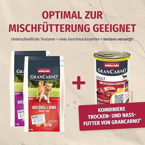 animonda GranCarno Hunde Nassfutter mit Pansen (6 x 400 g), getreidefreies Hundenassfutter ohne Zucker, für ausgewachsene Hunde, mit frischen fleischigen Zutaten