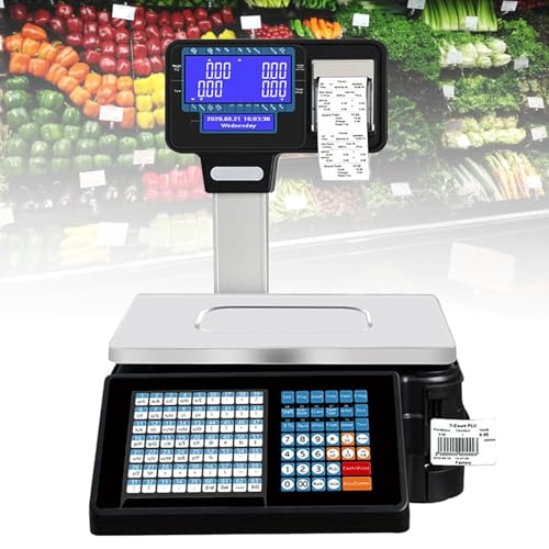 Báscula Comercial Digital con Impresora y Doble Pantalla miniatura 1