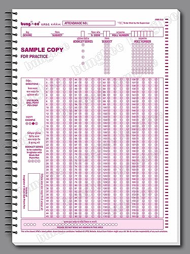 Image of UPSC prelims OMR Sheets Practice 2025, 180 MCQ - (A4 Size Loose Sheets) (Sipral Bound - A4 Size, 80)