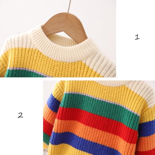 Boy Sweatshirt Sweater Pullover Cute Rainbow Stripe Coat For Autumn Fall And Winter Boys Shorts Size 202