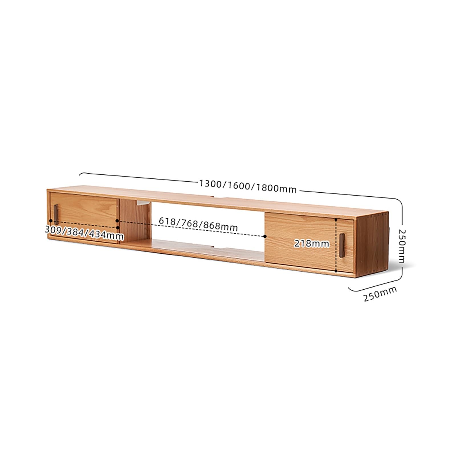 Mobile TV Sospeso, Mobile Porta TV In Legno, Supporto TV Sospeso A Parete, Mobiletto Con Cassetti Per Lettore DVD, Decoder, Console Per Videogiochi(160x25x25cm)