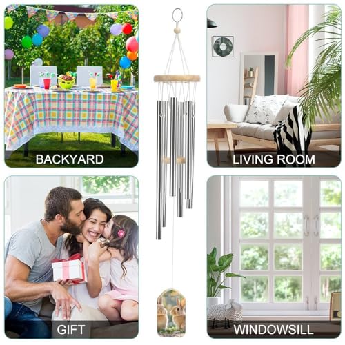 Carillon éolien lapins pour balcon et terrasse ombragée - 5