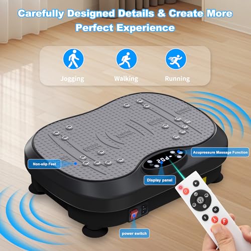 Plataforma vibratoria para ejercicio, equipo de fitness para todo el cuerpo, tabla de balanceo para gimnasio deportivo, quema grasa y drenaje linfático, para mujeres y hombres miniatura 6