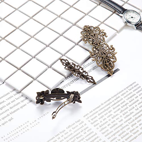Paquete de 6 pinzas de cabello metálicas vintage para mujer miniatura 3