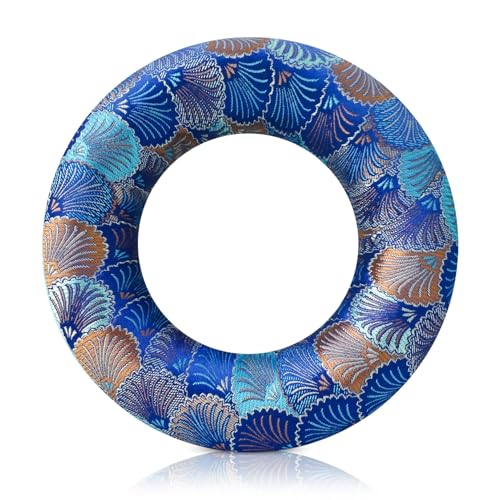 UPCEED Singing Bowl Cushion for Tibetan Singing Bowls, Handmade Silk Brocade Round Cushion Pillow for Sound Healing and Crystal Sound Bowls Accessories(6.7 Inch,DeepBlue)