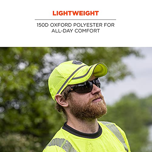 Image of Ergodyne Mens High Visibility, Reflective Hat Cap, Lime, One Size US (Pack of 2)