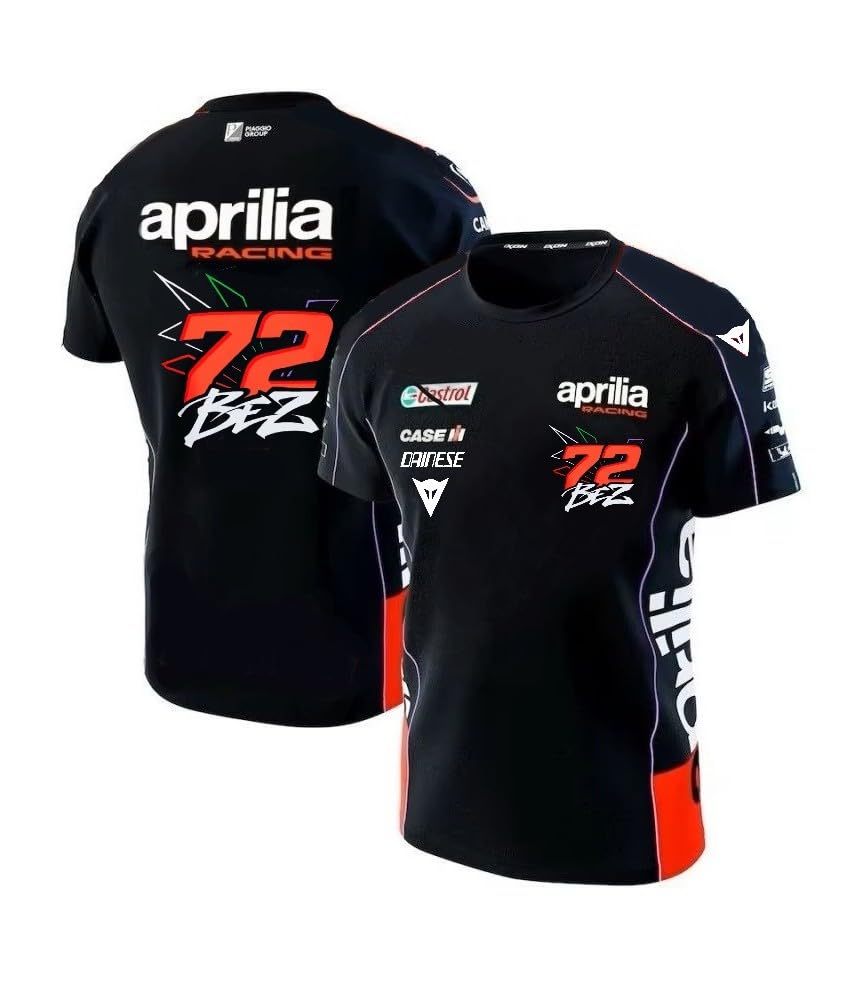 PRORACER T-Shirt Homme Replica Bezzecchi 72 Aprilía MotóGP (FR/ES, Alpha/Lettres, M, Taille Normale, Taille Normale)
