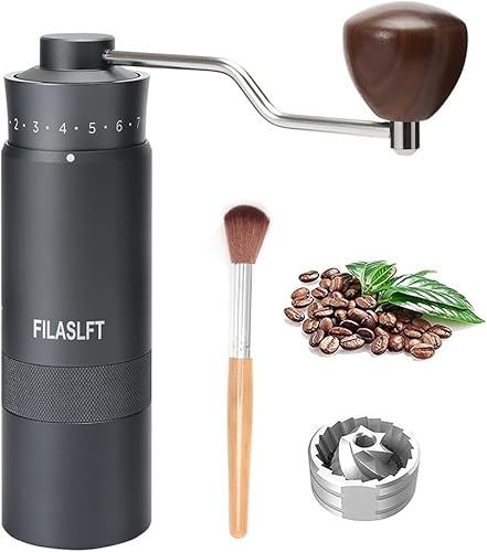 FILASLFT Molinillo de café manual F20 con grosor ajustable con molinillo de café cónico de acero inoxidable CNC verter sobre café para molinillo de