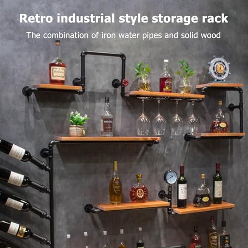 Porte-bouteilles de vin mural moderne et étagères de bar suspendues - 4