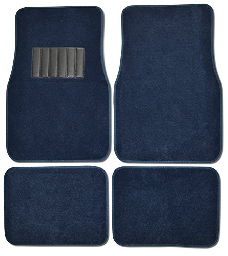 Premium Carpet 4Pc Front & Rear Driver Passenger Floor Mats Cars Trucks Sedans Suvs (Blue) #TOP8